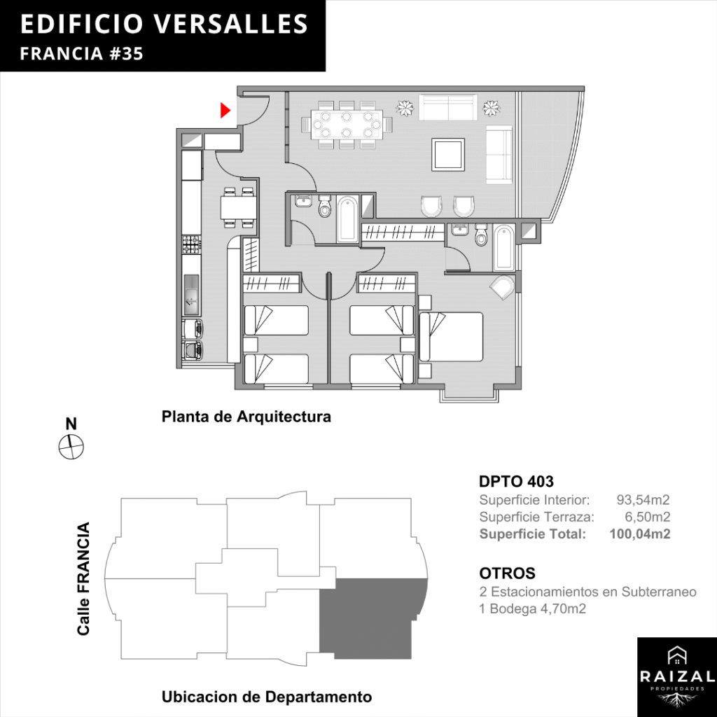 02 Plantas EDIFICIO VERSALLES FRANCIA #35 Se vende Departamento en EDIFICIO VERSALLES FRANCIA #35, Mall Portal Temuco